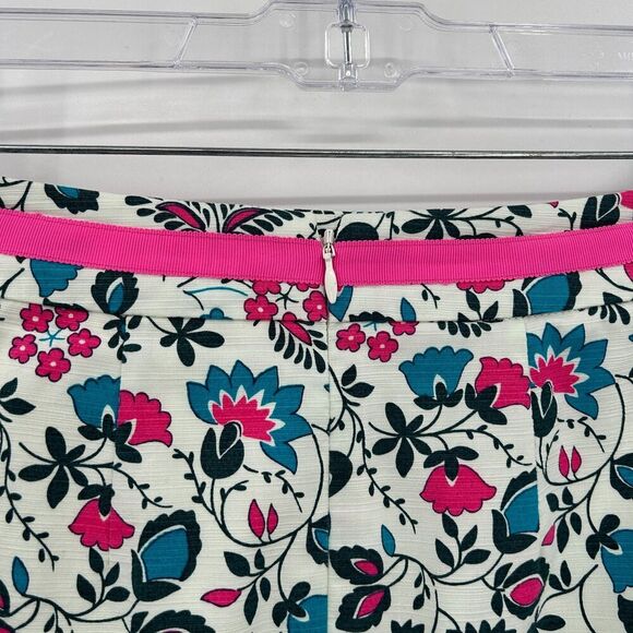 BODEN Women's White Pink Blue Floral Print A-Line Spring Office Skirt Size 6 - Picture 5 of 7